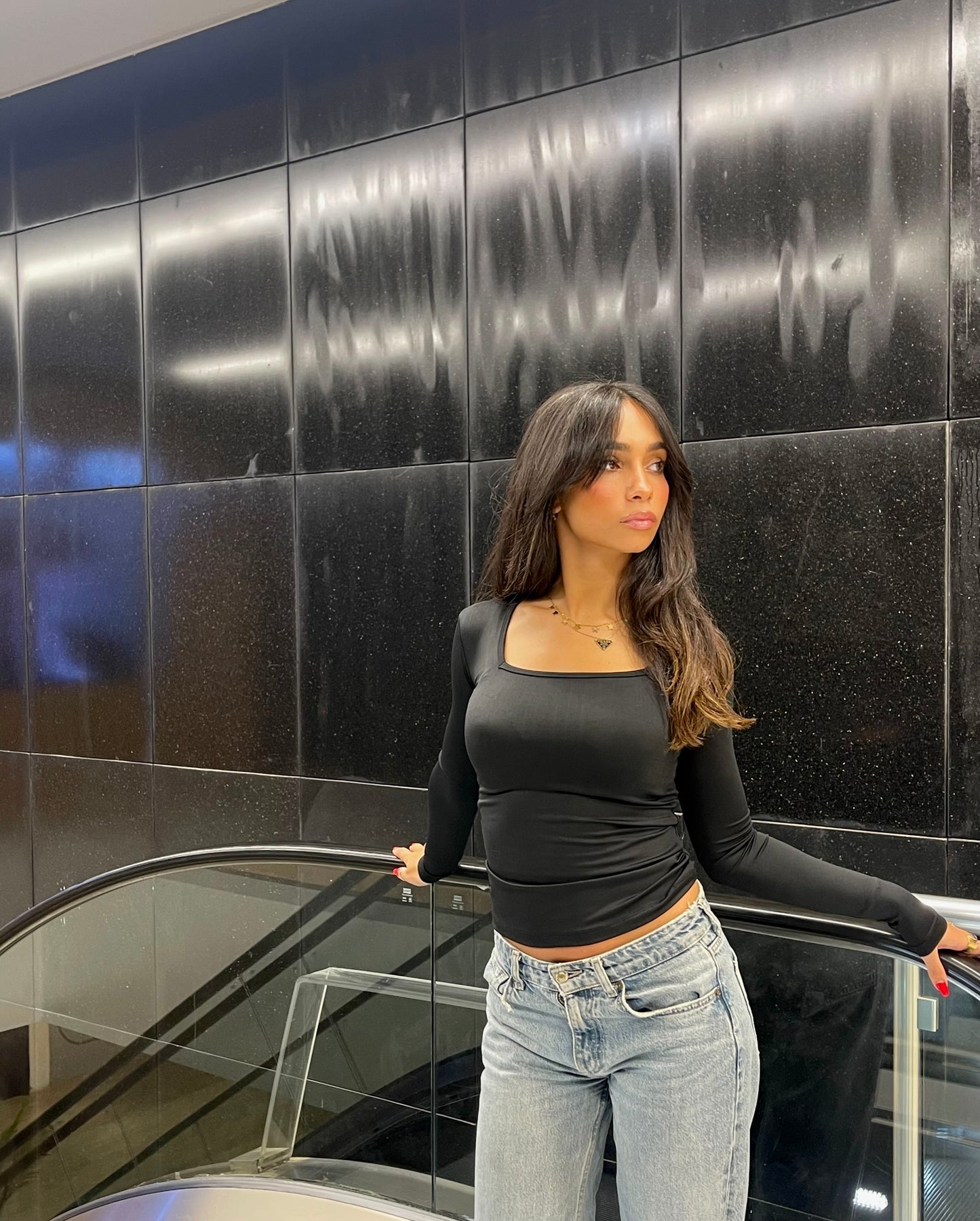 Sleeved Square Neck Top